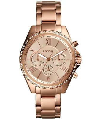 Fossil Women's Modern Courier Chronograph Rose Gold Stainless Steel Watch 40mm