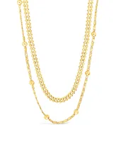 Women's Layered Beaded Plated Chain Necklace