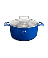 Voyage Series 5 Qt Enameled Cast Iron Casserole Dutch Oven with Double-Walled Stainless Steel Lid