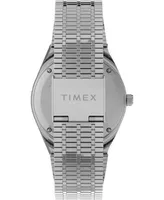 Timex Women's Q Silver-Tone Stainless Steel Bracelet Watch 36mm