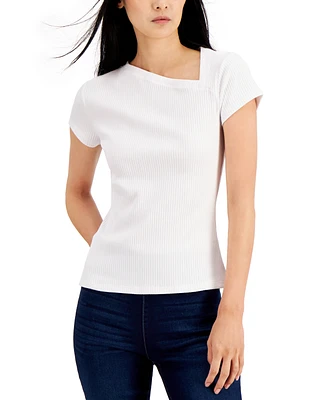 I.n.c. International Concepts Women's Asymmetrical T-Shirt, Created for Macy's