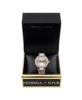 Women's Kendall + Kylie Rose Gold Tone with Blush Snakeskin Stainless Steel Strap Analog Watch 40mm