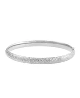 Textured Bangle Bracelet 10k Gold, White Gold and Rose