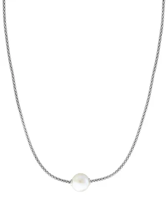 Effy White Cultured Freshwater Pearl Pendant Necklace in Sterling Silver, 16" + 2" extender (Also available in gray)