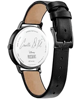 Disney by Citizen Eco-Drive Women's Cruella Black Leather Strap Watch 36mm