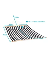 Sunnydaze Decor Outdoor Quilted Double Hammock with Spreader Bars