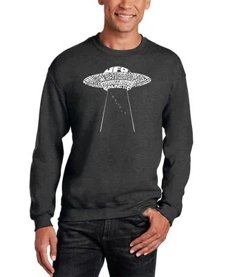 Men's Flying Saucer Ufo Word Art Crewneck Sweatshirt