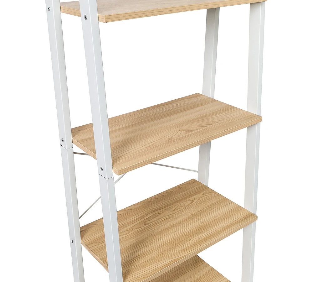 Honey Can Do Metal & Wood Veneer A-Frame Ladder Shelf with 5-Tiers