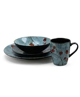 Elama Floral Accents Dinnerware Set of 16 Pieces