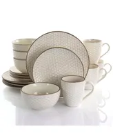 Elama Honey Dinnerware Set of 16 Pieces