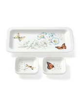 Butterfly Meadow 3 Piece Sushi Plate Bowls Set