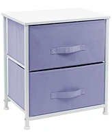 Sorbus Nightstand with 2 Drawers - Steel Frame, Wood Top & Easy Pull Fabric Bins - Great for Home, Bedroom