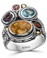 Effy Multi-Gemstone Statement Ring (4-3/4 ct. t.w.) in Sterling Silver & 18k Gold