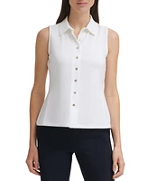 Tommy Hilfiger Women's Sleeveless Button-Up Blouse