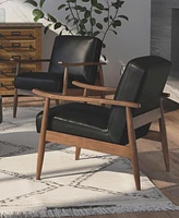 Austin Leather Gel Wooden Base Accent Chair