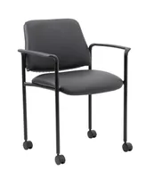 Boss Office Products Square Back Diamond Stacking Chair with Arm