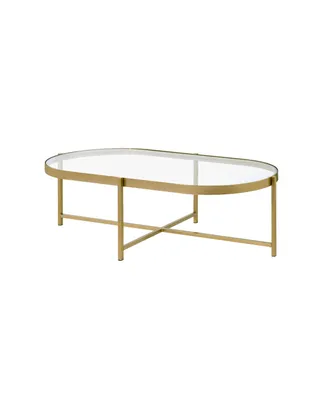 Acme Furniture Carrot Coffee Table - Clear Glass and Gold