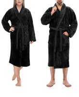 Unisex Luxury Hotel Spa Warm Shawl Collar Soft Plush Fleece Bath Robe