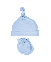 Hudson Baby Boys Cotton Cap and Scratch Mitten Set