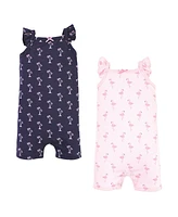 Hudson Baby Baby Girls Cotton Rompers