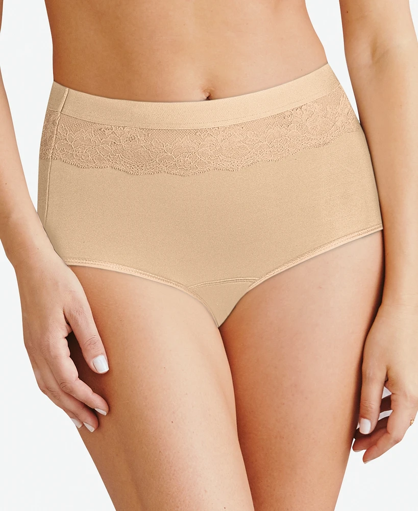 Bali Women's Beautifully Confident Brief Period Underwear With Light Leak Protection DFLLB1