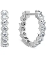 Portfolio by De Beers Forevermark Diamond Honeycomb Extra Small Hoop Earrings (3/8 ct. t.w.) in 14k White Gold, 0.45"