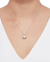 2-Pc. Set Cultured Freshwater Pearl (7-8mm) & Diamond (1/20 ct. t.w.) Love Knot Pendant Necklace & Matching Stud Earrings in Sterling Silver