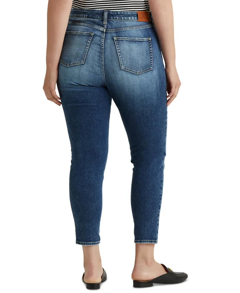 Lauren Ralph Lauren Plus-Size High-Rise Skinny Ankle Jeans