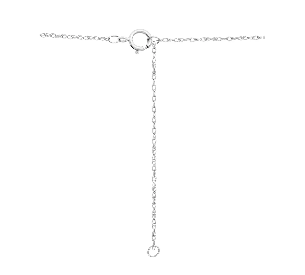 Wrapped Diamond Paperclip Pendant Necklace (1/3 ct. t.w.) in 14k White Gold, 18" + 2" extender, Created for Macy's