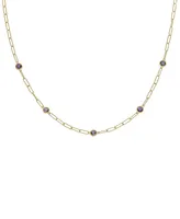 Swiss Blue Topaz Paperclip Link 18" Statement Necklace (4 ct. t.w.) Sterling Silver (Also Amethyst & Citrine)