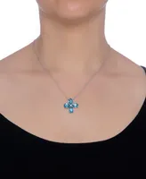 Swiss Blue Topaz Clover Pendant Necklace (10 ct. t.w.) in Sterling Silver, 18" + 5-1/2" extender