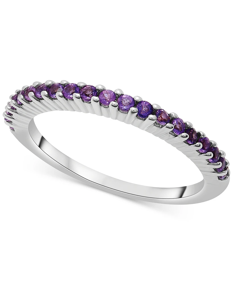 Gemstone Stack Ring Sterling Silver (Available Pink Sapphire and Blue Topaz)