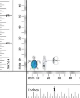 2-Pc. Set Lab-Grown Blue Opal Turtle & Lab-Grown Opal Stud Earrings (1/3 ct. t.w.) in Sterling Silver