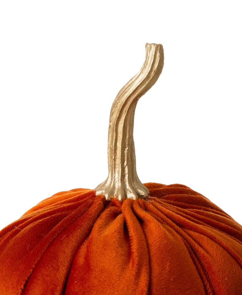 Glitzhome Set of 3 Velvet-textured Pumpkins