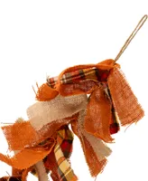 Glitzhome 6' L Fall Fabric Plaid Garland