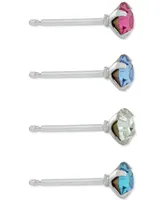 Giani Bernini 4-Pc. Set Fine Crystal Stud Earrings in Sterling Silver, Created for Macy's