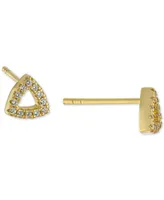 Giani Bernini Cubic Zirconia Triangle Stud Earrings in Gold-Plated Sterling Silver, Created for Macy's