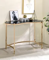 Havford Glass Top Console Table - Gold