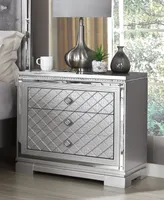 Zarthan 3 Drawer Nightstand - Silver