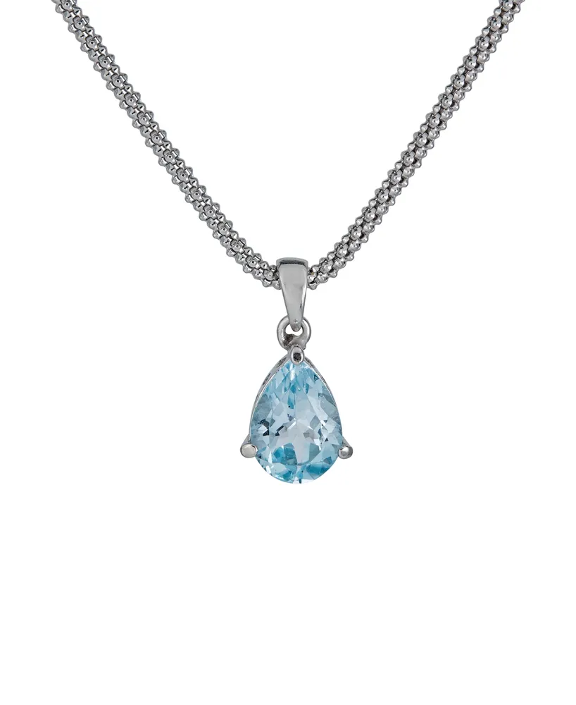 9ct Gold Blue Topaz And Diamond Necklace - D97119 | F.Hinds Jewellers