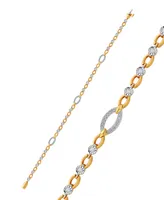 Diamond Open Link Bracelet (1/2 ct. t.w.) in Sterling Silver & 14k Gold-Plate - Sterling Silver  14k Gold