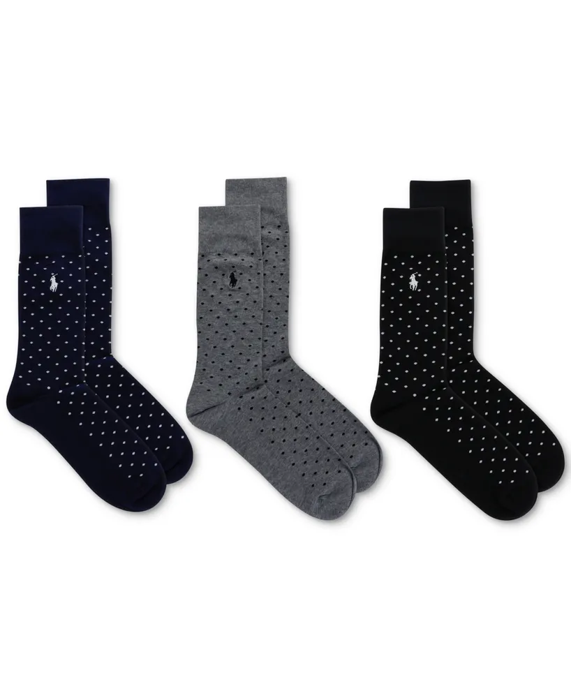 Polo Ralph Lauren Men's 3-Pk. Classic Dot Dress Socks