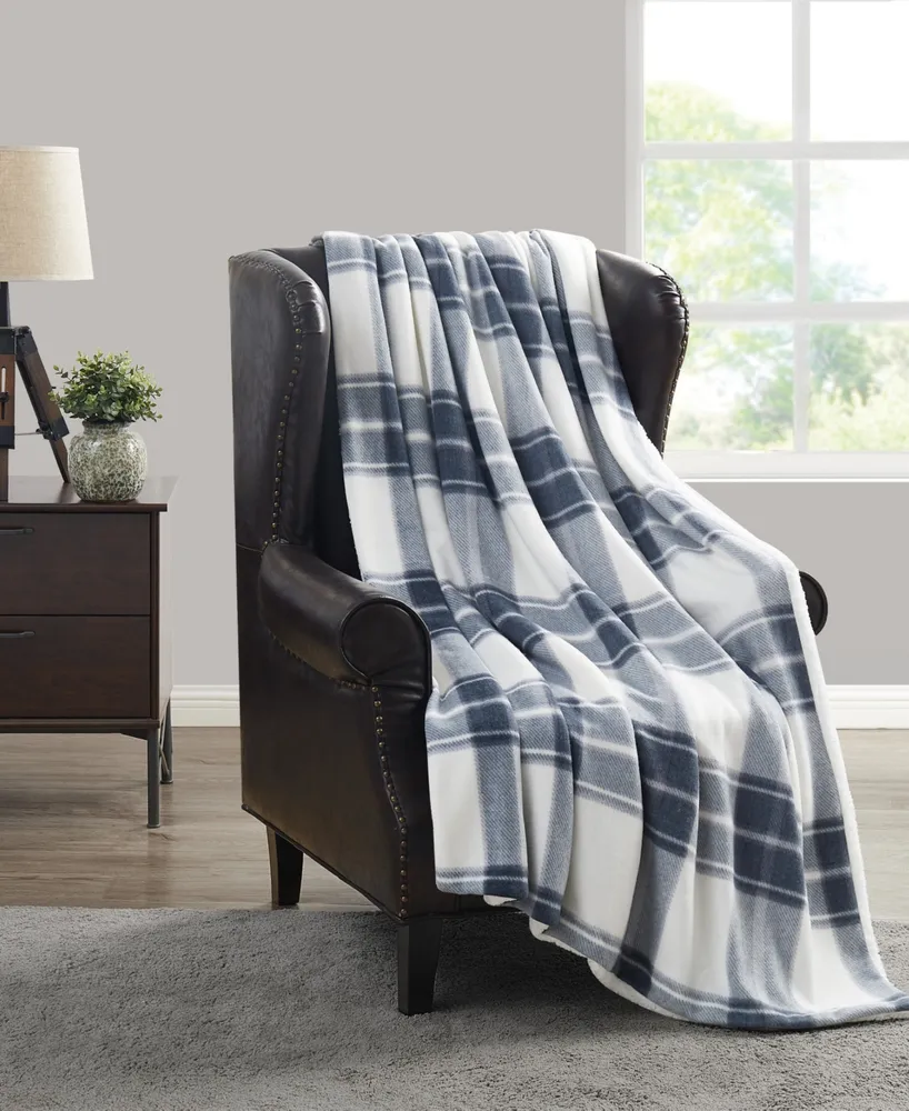 Cannon Cozy Teddy Plaid Throw, 50" x 70"