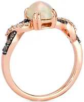 Le Vian Neopolitan Opal (1 ct. t.w.) & Diamond (1/6 ct. t.w.) Twist Ring in 14k Rose Gold