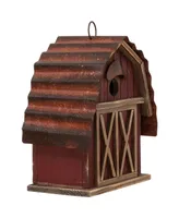 Glitzhome Rustic Barn Birdhouse, 10.25"