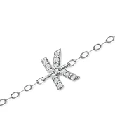 Giani Bernini Cubic Zirconia Initial Ankle Bracelet in Sterling Silver, Created for Macys