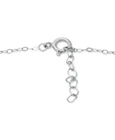 Giani Bernini Cubic Zirconia Graduated Three Stone Chain Link Ankle Bracelet in Sterling Silver, Created for Macy's