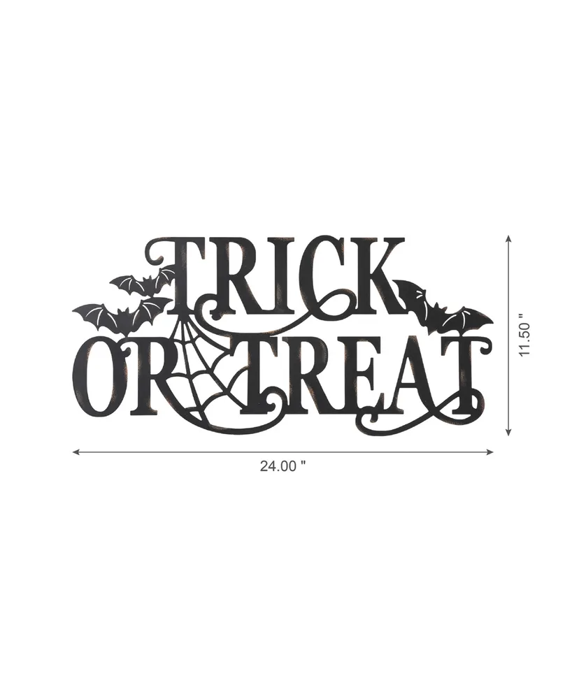 Glitzhome 24" L Halloween Metal Trick Or Treat Wall Sign