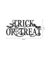 Glitzhome 24" L Halloween Metal Trick Or Treat Wall Sign