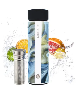 Grosche Chicago Insulated Tea Infuser Bottle, 15.2 fl oz Capacity with Long